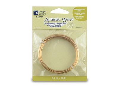 Beadalon Artistic Wire, 1,60 Mm, Filo Di Ottone Anti-annerimento, Bobina Da 3,10 Metri