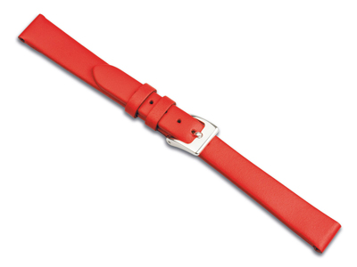 Cinturino Per Orologio, 18 Mm, Vera Pelle Di Vitello, Rosso