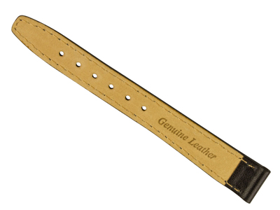 Cinturino Per Orologio Con Cuciture, 16 Mm, Vera Pelle Di Vitello, Nero - Immagine Standard - 2