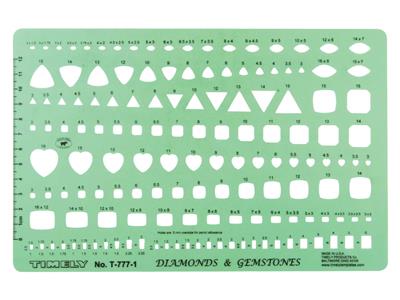 Set Di 2 Modelli Per La Progettazione E Il Disegno Di Pietre E Diamanti, 278 Forme E Dimensioni Da 0,50 A - Immagine Standard - 2
