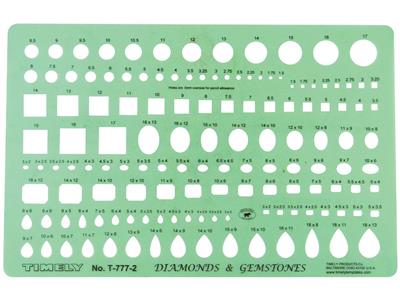 Set Di 2 Modelli Per La Progettazione E Il Disegno Di Pietre E Diamanti, 278 Forme E Dimensioni Da 0,50 A - Immagine Standard - 3