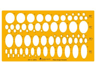 Sagoma Per Ellissi, Per Ovali Di 25°, 35°, 45° E 60° - Immagine Standard - 1