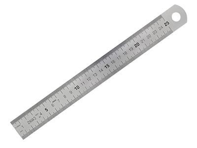 Righello Tubo In Acciaio Cromato Opaco, 25 Cm - Immagine Standard - 1