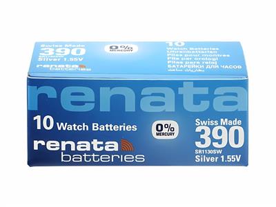 Pile A Bottone Allossido Dargento390, 1,55 V, Scatola Da 10, Renata
