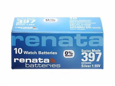 Pila A Bottone 397 Allossido Dargento, 1,55 V, Scatola Da 10, Renata