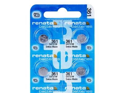 Pila A Bottone 361 In Ossido D'argento, 1,55 V, Confezione Da 10, Renata - Immagine Standard - 2