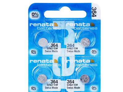 Cella A Bottone 364 All'ossido D'argento, 1,55 V, Confezione Da 10, Renata - Immagine Standard - 2