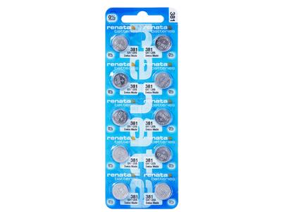 381, Pila A Bottone In Ossido D'argento, 1,55 V, Confezione Da 10, Renata - Immagine Standard - 1