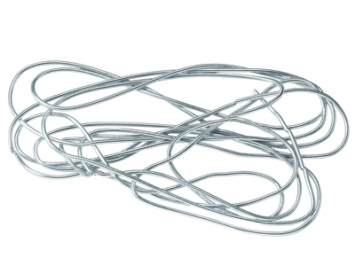 Cannetille Argentata Fine 0,74 Mm, Strato Da 0,90 Metri