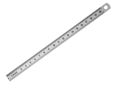 Righello Tubo In Acciaio Cromato Opaco, 20 Cm - Immagine Standard - 1