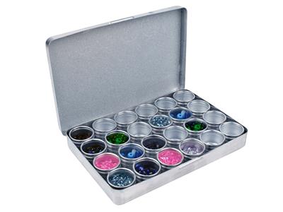 Scatola Portaoggetti Con 24 Scatolerotonde, 16 X 11 Cm, Alluminio - Immagine Standard - 2