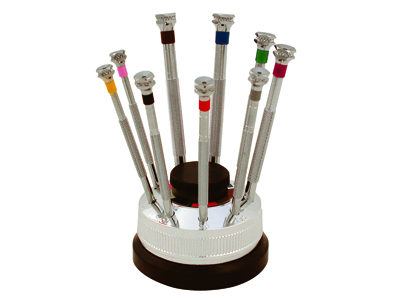 Set Di Cacciaviti Da 9 Pezzi Su Base - Immagine Standard - 1