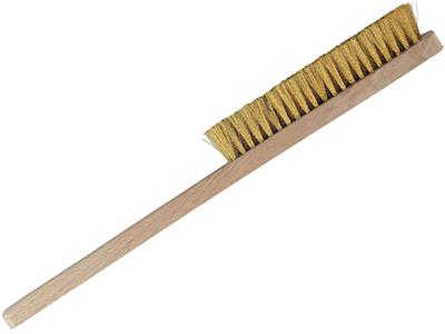 Spazzola Manuale In Ottone, 4 File,lunghezza 26 Cm, Manico In Legno - Immagine Standard - 2