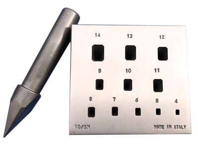 Castone Rettangolare Smussato Da 4x2,8 A 14x10 Mm, Angolo 17