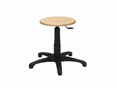 Sgabello Rotondo In Faggio, Altezzaregolabile Da 51 A 61 Cm