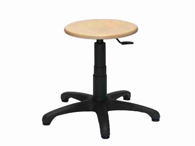 Sgabello Rotondo In Faggio, Altezzaregolabile Da 51 A 61 Cm - Immagine Standard - 2
