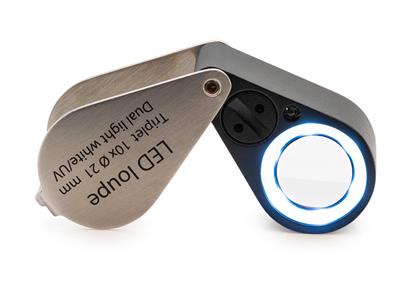 Lente D'ingrandimento Pieghevole Tripla Per Gioiellieri, Ingrandimento10x - Immagine Standard - 4