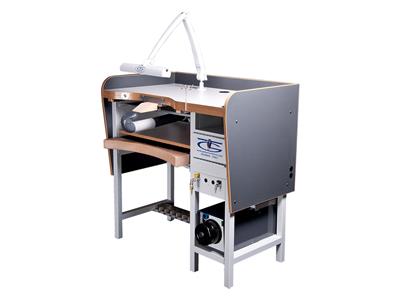 Banco Da Lavoro Professionale Monoblocco Eco-tek Con Sistema Di Aspirazione E Lampada Led, Garbarino & Tionel - Immagine Standard - 2
