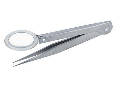 Pinzetta Con Lente Di Ingrandimento3x, 120 MM - Immagine Standard - 2