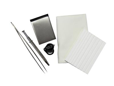 Kit Per Diamantieri Con Vassoio, Paletta, Pinzette, Lente Dingrandimento, Panno E Pinze Per Pietre Etre