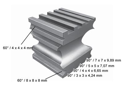 Matrice Scanalata A Forma Di Cubo, 60 Mm, Acciaio - Immagine Standard - 2