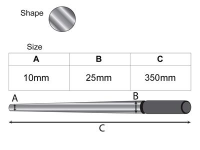 Triboulet Da Forgiare In Acciaio Temprato, Tondo, Diametro Da 25 A 10 Mm, Lunghezza 35 Cm - Immagine Standard - 3