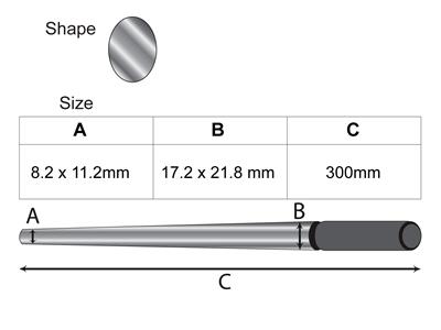 Triboulet Forgiato In Acciaio Temprato, Ovale, Da 21,8 X 17,2 MM A 11,2 X 8,2 Mm, Lunghezza 30 Cm - Immagine Standard - 2