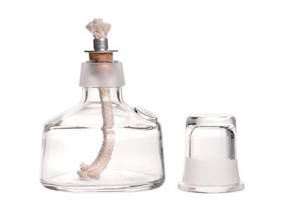 Lampada Ad Alcool Da 100 Ml, Con Stoppino E Tappo In Vetro