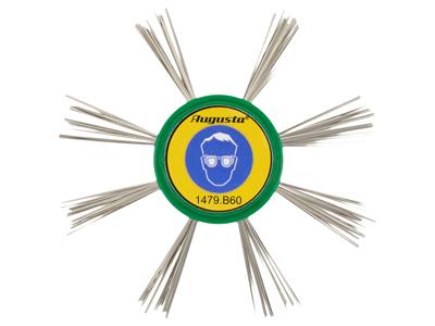 Spazzola Per Martellare Per Torni Da Lucidatura, 90 Mm, Filo In Acciaio Inox 0,60 Mm, Augusta - Immagine Standard - 1