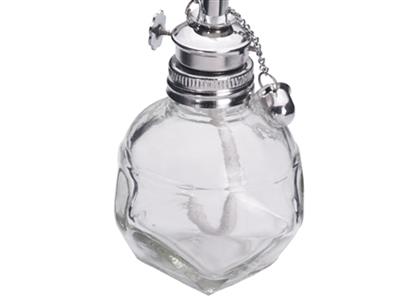 Lampada Ad Alcool In Vetro Da 100 Ml, Con Stoppino Fine E Tappo In Acciaio Inox - Immagine Standard - 3