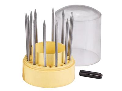 Set Di 12 Escariadores Per Perle Da1 A 12, Con Impugnatura Universale - Immagine Standard - 3