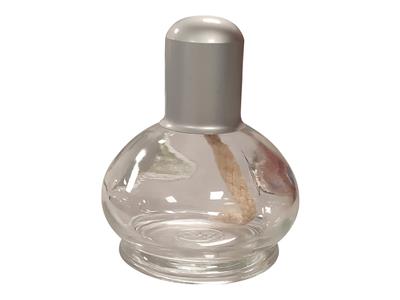 Lampada Ad Alcool Da 100 Ml In Vetro, Con Stoppino E Tappo In Alluminio - Immagine Standard - 2