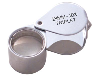 Lente Dingrandimento Tripla X10 18 MM Con Custodia In Pelle