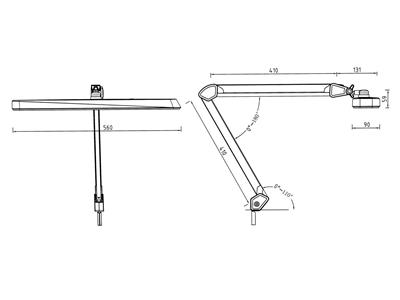 Lampada Led Da 30w Con Braccio Articolato, 5 Livelli Di LuminositÀ, Durston - Immagine Standard - 6