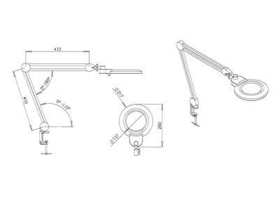 Lampada Di Ingrandimento A Led Da 14 W Con Braccio Articolato, 4 Livelli Di Luminosit@, Durston - Immagine Standard - 3