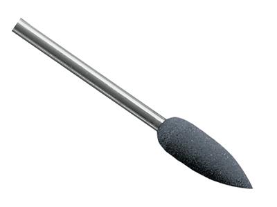 Mola In Gomma A Forma Di Fiamma Montata, Grigia, Grana Grossa, 5,5 X 16 Mm, N. 4613, Eve - Immagine Standard - 1