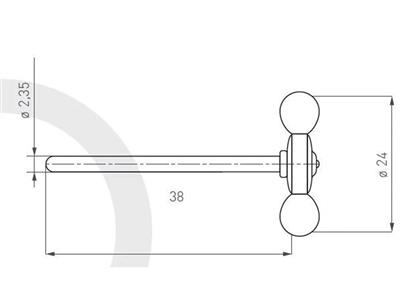 Spazzola Circolare In Filo Di Cotone, Diametro 24 Mm, Antilope - Immagine Standard - 2