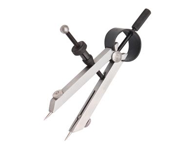 Compasso Da Gioielliere Dritto A Bloccaggio Rapido, Punte Rimovibili, 8 Cm - Immagine Standard - 2