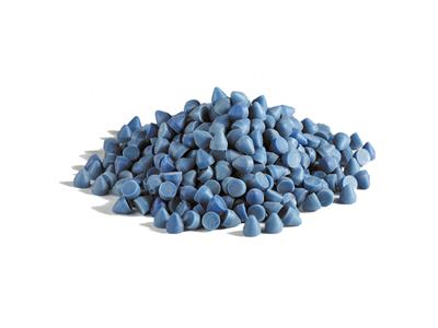 Abrasivo In Plastica Blu Conico Perbarilotto Di Lucidatura, Otec Ko10 , Sacchetto Da 2 Kg