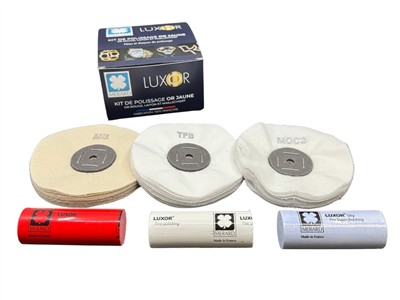 Kit Di Lucidatura Oro Giallo, Oro Rosso E Ottone, 3 Paste E 3 Dischi, Luxor