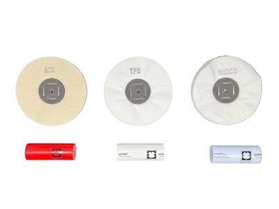 Kit Di Lucidatura Oro Giallo, Oro Rosso E Ottone, 3 Paste E 3 Dischi, Luxor - Immagine Standard - 2