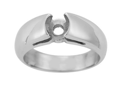 Solitario Per Pietra Tonda Da 6 Mm,oro Bianco 800 Ref. Bg250 - Immagine Standard - 2