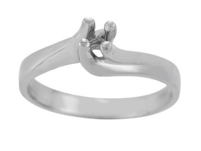 Solitario Tourbillon 4 Griffe Per Pietra Da 5 Mm, Oro Grigio 800 Ref.tr4 - Immagine Standard - 2
