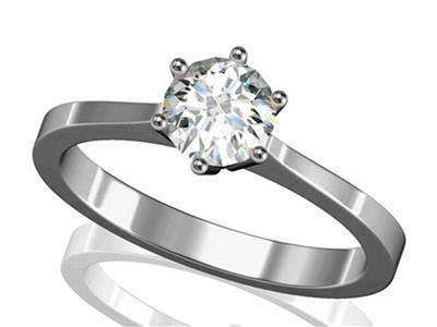 Solitario 6 Griffe Per Pietra Da 4,5 Mm, Oro Grigio 800 Ref. Ro 30/40 - Immagine Standard - 3