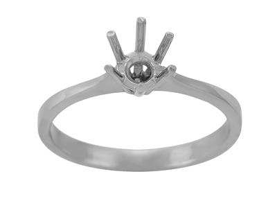 Solitario 6 Griffe Per Pietra Da 5 Mm, Oro Grigio 800 Rif. Ro 50/60 - Immagine Standard - 2