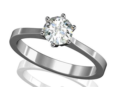 Solitario 6 Griffe Per Pietra Da 6 Mm, Oro Grigio 800 Ref. O 70/90 - Immagine Standard - 3
