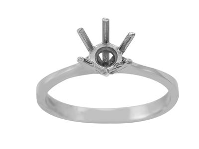 Solitario 6 Griffe Per Pietra Da 6,5 mm, Oro Grigio 800 Ref. Ro 10/120 - Immagine Standard - 2