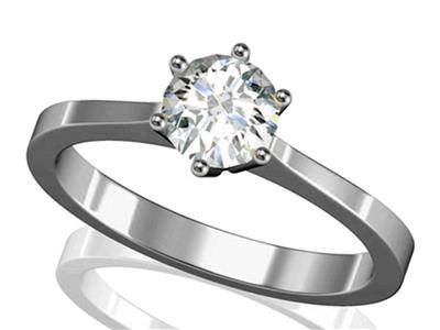 Solitario 6 Griffe Per Pietra Da 6,5 mm, Oro Grigio 800 Ref. Ro 10/120 - Immagine Standard - 3