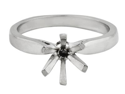 Solitario 6 Grappoli, Per Pietra Da5 Mm, Oro Bianco 18k Pd 13. Ref. 2 6003 - Immagine Standard - 2
