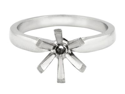 Solitario 6 Griffe, Per Pietra Da 5,5 Mm, Oro Bianco 18 Kt Pd 13. Rif.26004 - Immagine Standard - 2